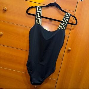 Versace Underwear Black Greca Border Swimsuit